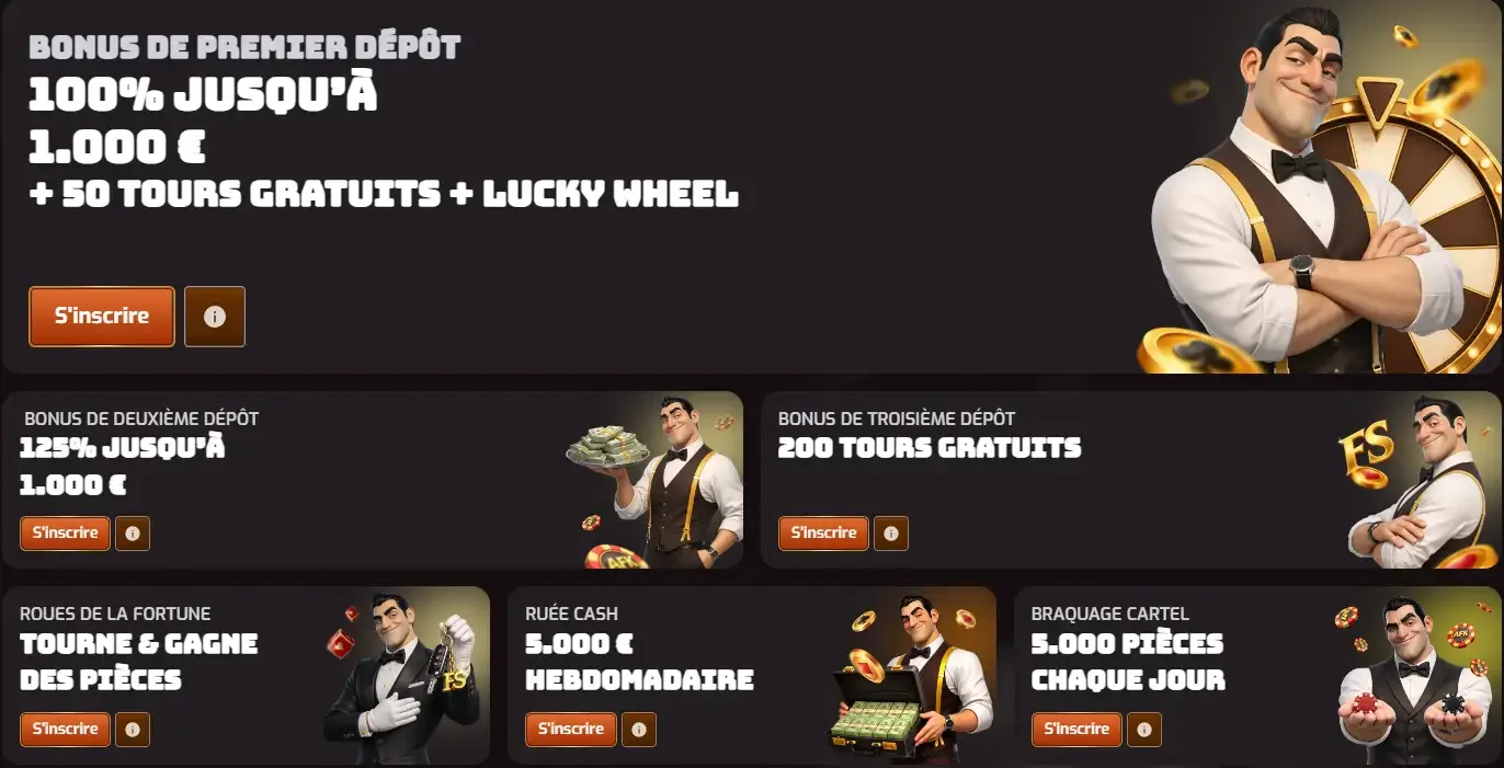 Bonus et promotions Afkspin Casino